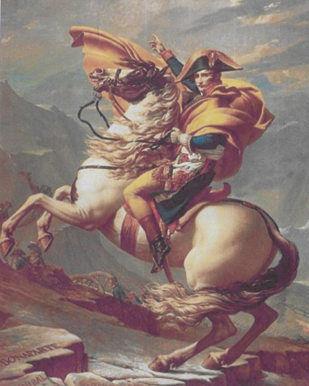 5. Jacques Louis David: Bonaparte valica il Gran San Bernardo. Museo del Castello della Malmaison - Cap. II